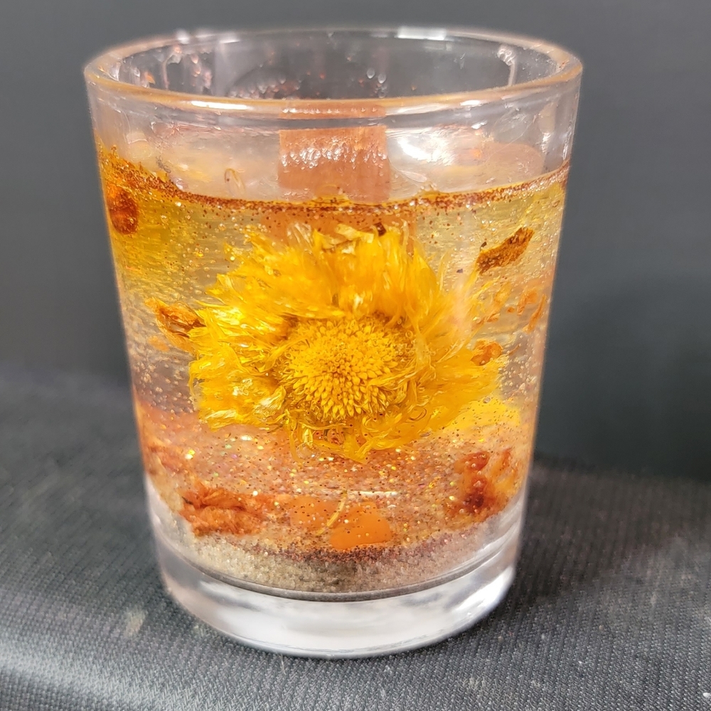 Fall flower herb gel candle 4oz